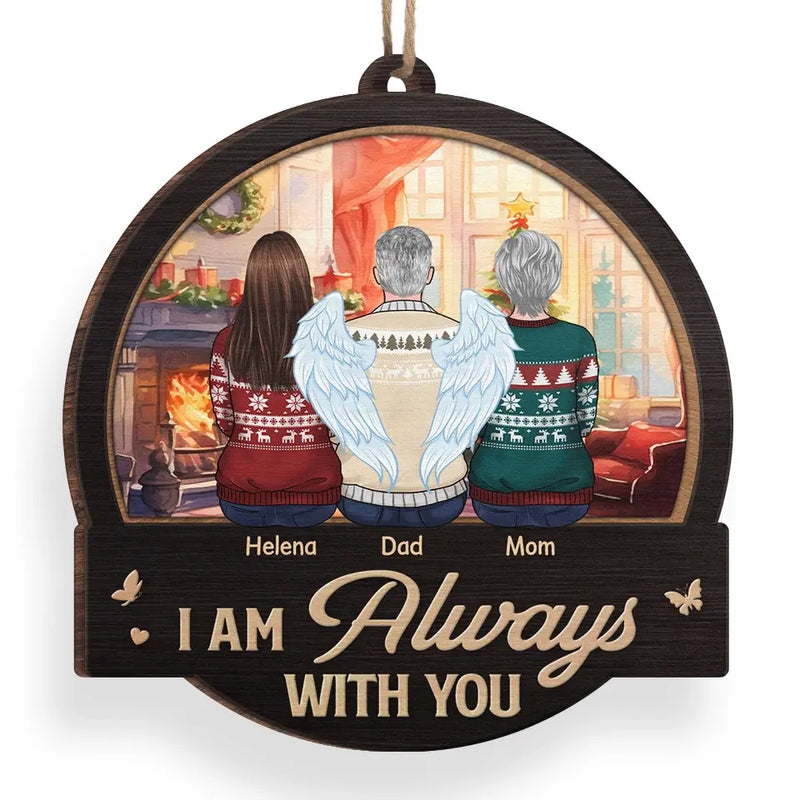 Forever In Our Hearts, Especially At Christmas - Memorial Personalized Custom Ornament - Wood Custom Shaped - Sympathy Gift, Christmas Gift For Family Members