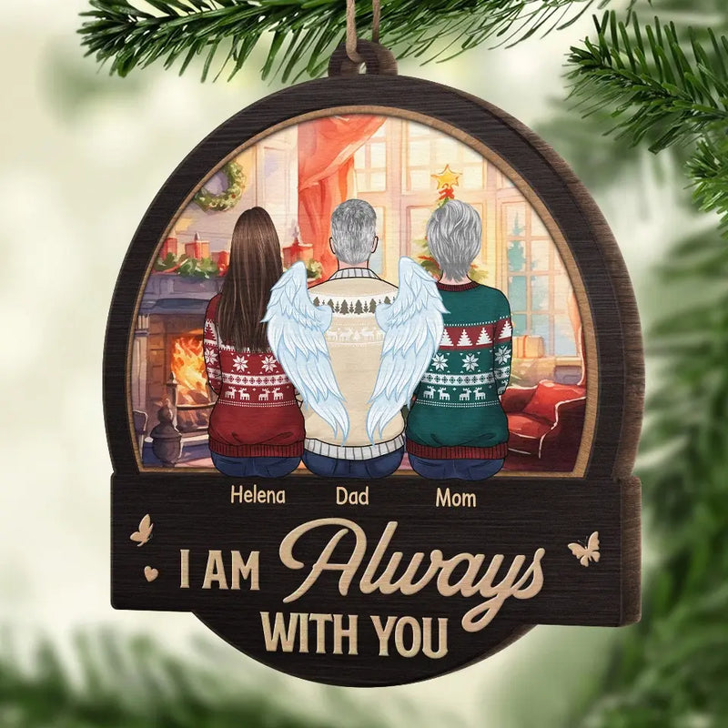 Forever In Our Hearts, Especially At Christmas - Memorial Personalized Custom Ornament - Wood Custom Shaped - Sympathy Gift, Christmas Gift For Family Members