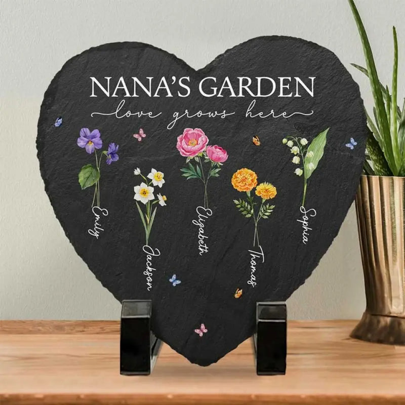 The Mother's Love Is More Beautiful Than Any Flower  - Family Personalized Custom Heart Shaped Stone With Stand - Gift For Mom, Grandma