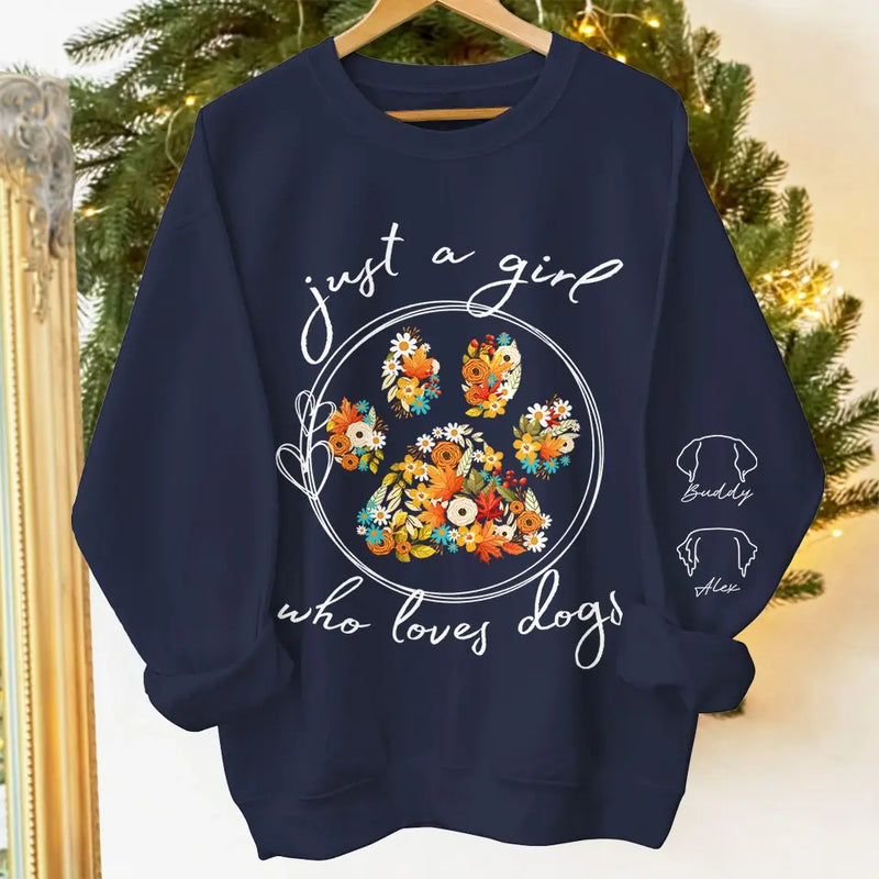 Paws And Hearts, Love Unbound - Dog & Cat Personalized Custom Unisex Sweatshirt With Design On Sleeve - Gift For Pet Owners, Pet Lovers
