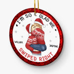 Together Is Our Favorite Place To Be - Couple Personalized Custom Ornament - Ceramic Round Shaped - Christmas Gift For Husband Wife, Anniversary