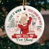Your Kiss Is Sweeter Than Christmas Candy - Couple Personalized Custom Ornament - Ceramic Round Shaped - Christmas Gift For Husband Wife, Anniversary