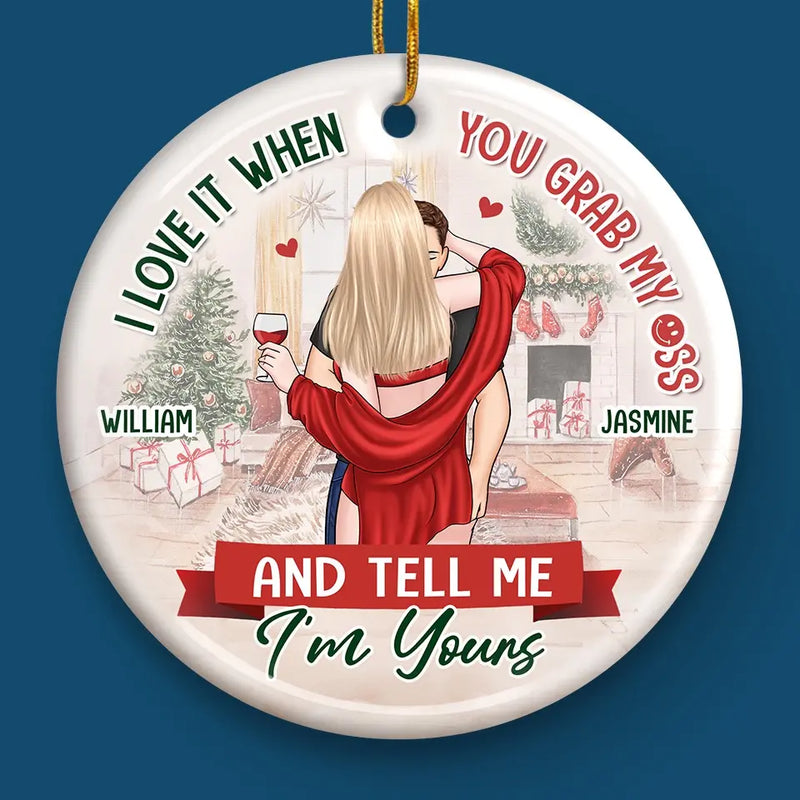 Your Kiss Is Sweeter Than Christmas Candy - Couple Personalized Custom Ornament - Ceramic Round Shaped - Christmas Gift For Husband Wife, Anniversary