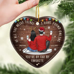 Love Is A Journey We Take Together Every Day - Couple Personalized Custom Ornament - Ceramic Heart Shaped - Christmas Gift For Husband Wife, Anniversary