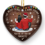Love Is A Journey We Take Together Every Day - Couple Personalized Custom Ornament - Ceramic Heart Shaped - Christmas Gift For Husband Wife, Anniversary
