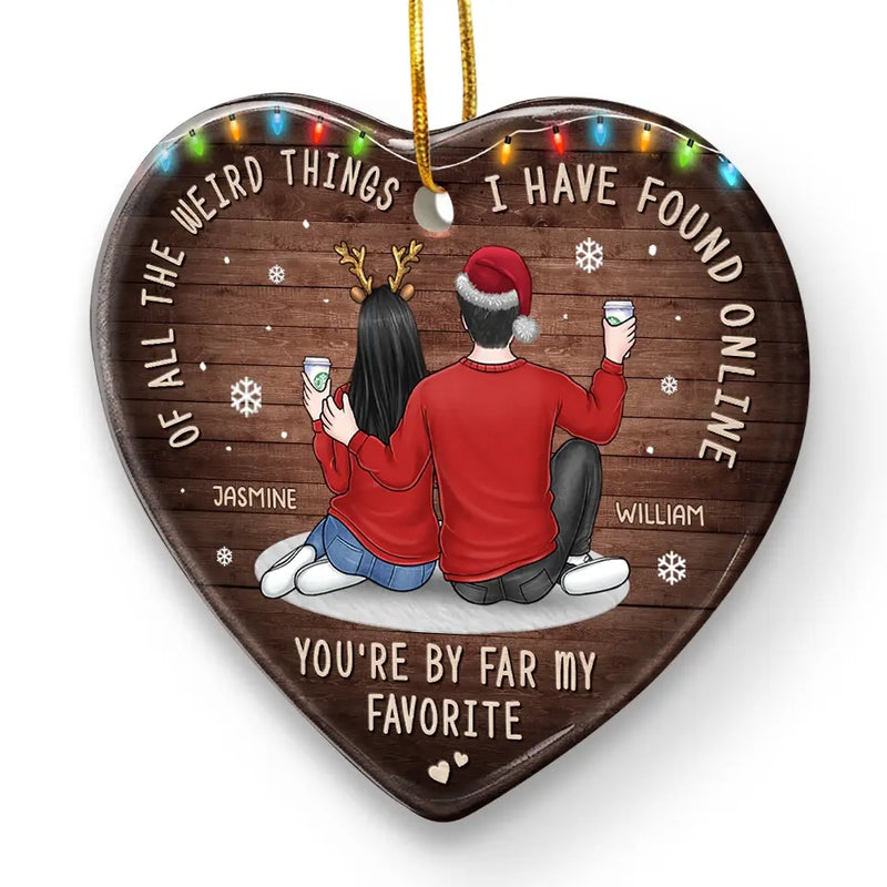 Love Is A Journey We Take Together Every Day - Couple Personalized Custom Ornament - Ceramic Heart Shaped - Christmas Gift For Husband Wife, Anniversary