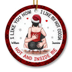 Custom Name Funny Hot Cocoa Couple Gifts - Personalized Ceramic Ornament