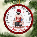 Custom Name Funny Hot Cocoa Couple Gifts - Personalized Ceramic Ornament
