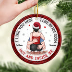 Custom Name Funny Hot Cocoa Couple Gifts - Personalized Ceramic Ornament