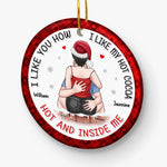 Custom Name Funny Hot Cocoa Couple Gifts - Personalized Ceramic Ornament