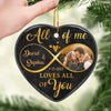 Custom Photo God Has Given Us The Gift Of Love To Understand What True Love Is - Couple Personalized Custom Ornament - Ceramic Heart Shaped - Christmas Gift For Husband Wife, Anniversary