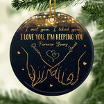 Custom Name Romantic Couple Gifts - Personalized Ceramic Ornament