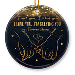 Custom Name Romantic Couple Gifts - Personalized Ceramic Ornament