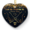 Love Was Made For Me And You - Couple Personalized Custom Ornament - Ceramic Heart Shaped - Christmas Gift For Husband Wife, Anniversary