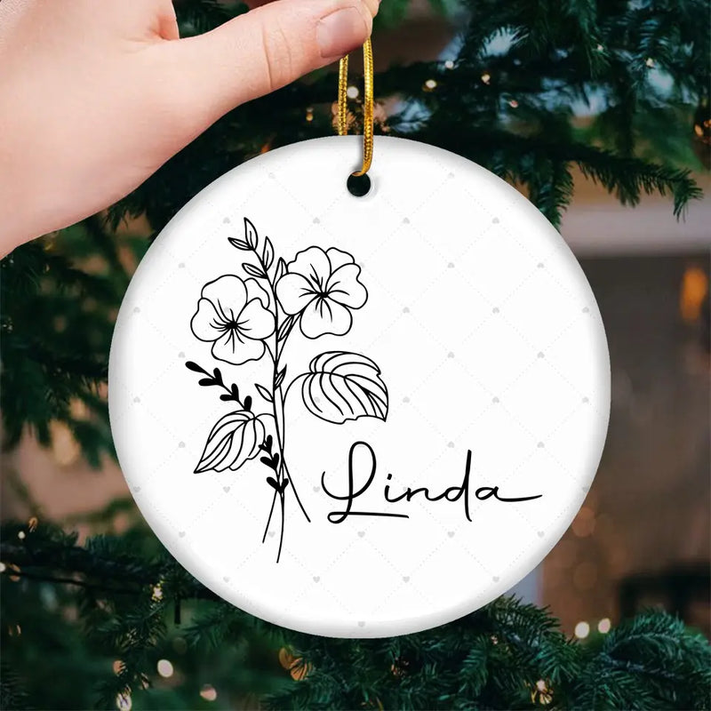 Friends Are Like Flowers That Bloom In The Garden Of Life - Bestie Personalized Custom Ornament - Ceramic Round Shaped - Christmas Gift For Best Friends, BFF, Sisters