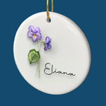 True Friendship Is Like A Flower That Always In Bloom - Bestie Personalized Custom Ornament - Ceramic Round Shaped - Christmas Gift For Best Friends, BFF, Sisters