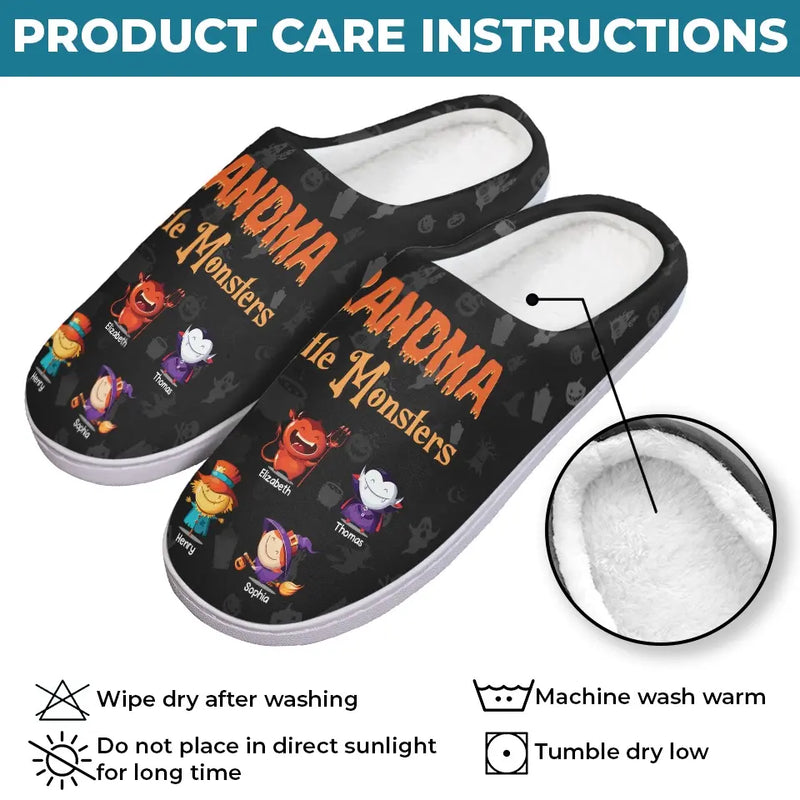 Halloween Isn’t Scary With A Mom Like Mine - Family Personalized Custom Fluffy Slippers - Halloween Gift For Mom, Grandma