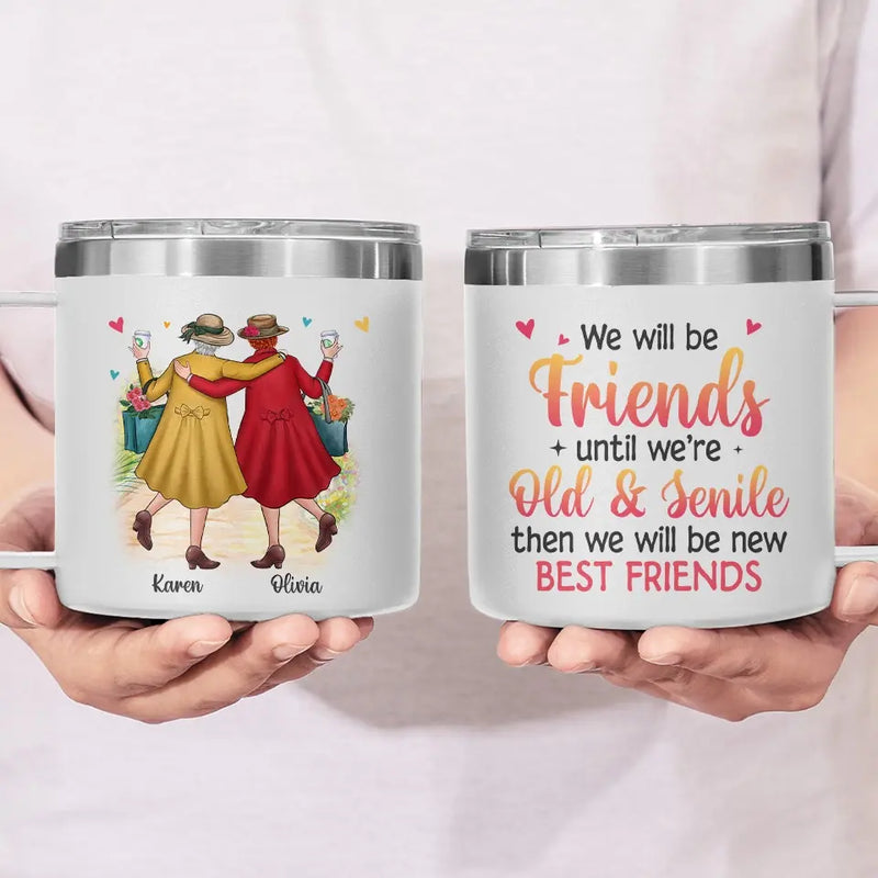 A Bestie Is Someone Who Is Always There For You, No Matter What - Bestie Personalized Custom 14oz Stainless Steel Tumbler With Handle - Gift For Best Friends, BFF, Sisters