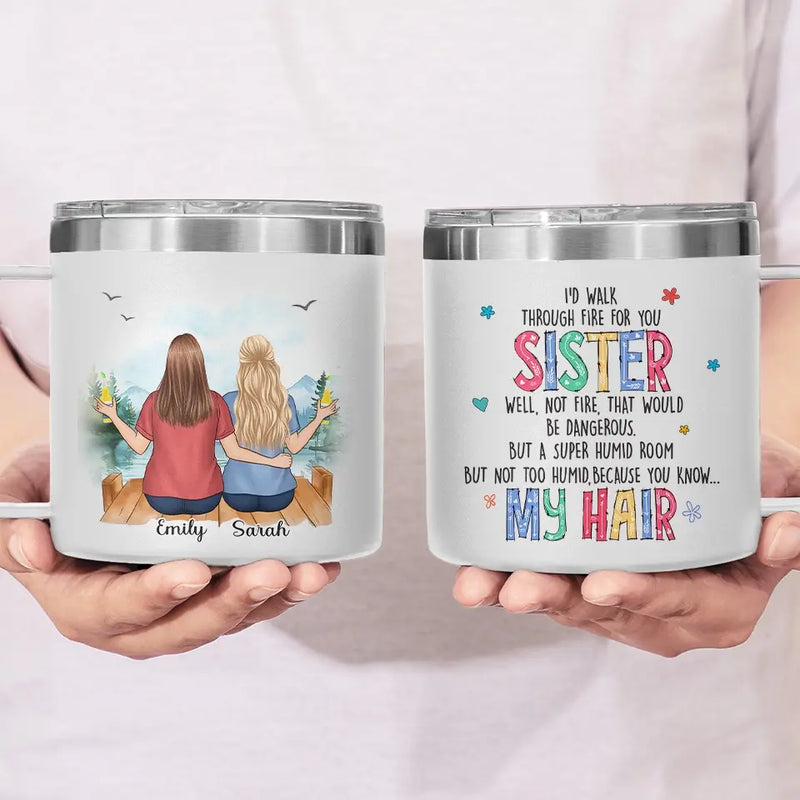 A Bestie Is Someone Who Makes Life More Fun - Bestie Personalized Custom 14oz Stainless Steel Tumbler With Handle - Gift For Best Friends, BFF, Sisters