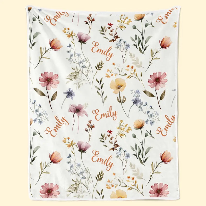 Shine And Bright Like A Flower - Family Personalized Custom Baby Blanket - Gift For Baby Kids, Newborn Baby
