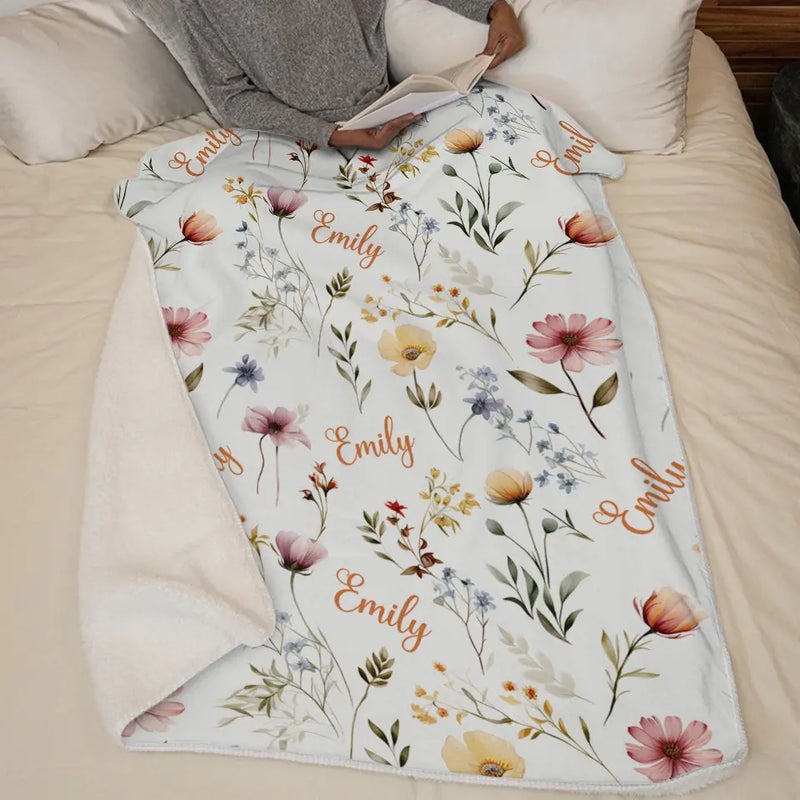 Shine And Bright Like A Flower - Family Personalized Custom Baby Blanket - Gift For Baby Kids, Newborn Baby