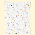 Custom Name Watercolor Wildflower Nursery Gifts - Personalized Blanket