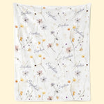 Custom Name Watercolor Wildflower Nursery Gifts - Personalized Blanket