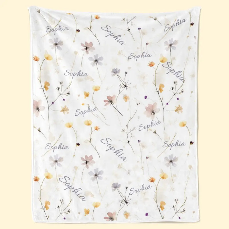 A Baby's Smile Is The Sweetest Flower Of All - Family Personalized Custom Baby Blanket - Gift For Baby Kids, Newborn Baby
