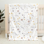 Custom Name Watercolor Wildflower Nursery Gifts - Personalized Blanket