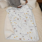 Custom Name Watercolor Wildflower Nursery Gifts - Personalized Blanket