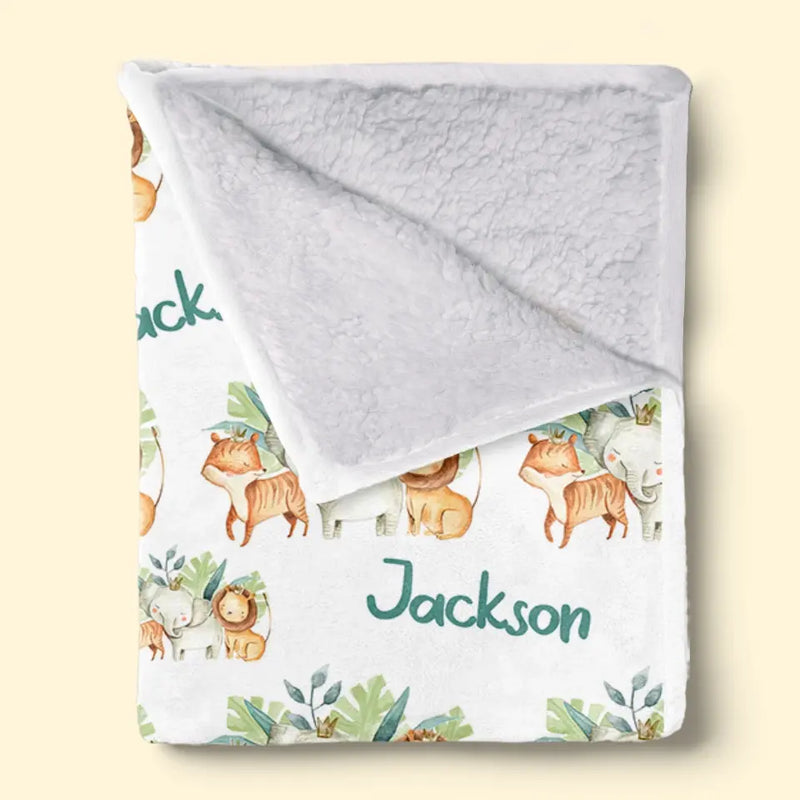 Woodland Animals In Da House - Family Personalized Custom Baby Blanket - Gift For Baby Kids, Newborn Baby