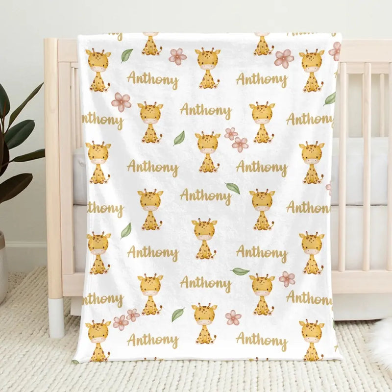 Tall Dreams Start With Tiny Giraffe Legs - Family Personalized Custom Baby Blanket - Gift For Baby Kids, Newborn Baby