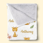 Custom Name Giraffe Gifts for Kids - Personalized Blanket