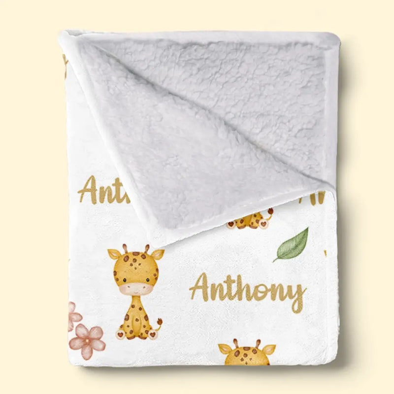 Tall Dreams Start With Tiny Giraffe Legs - Family Personalized Custom Baby Blanket - Gift For Baby Kids, Newborn Baby