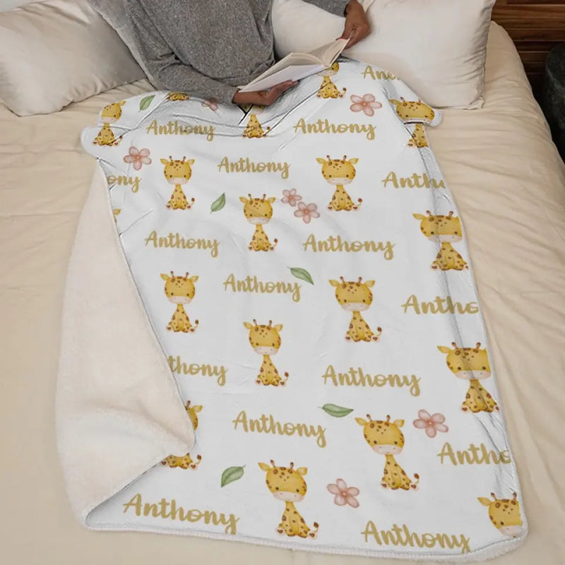 Tall Dreams Start With Tiny Giraffe Legs - Family Personalized Custom Baby Blanket - Gift For Baby Kids, Newborn Baby