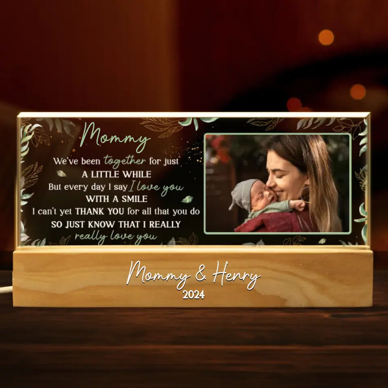 Custom Photo A Baby Is A Little Bit Of Heaven Sent Down To Earth - Family Personalized Custom Acrylic Letters 3D LED Night Light - Gift For Baby Kids, Newborn Baby