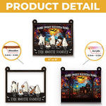 Home Sweet Haunted Home - Family Personalized Window Hanging Suncatcher - Halloween Gift For Family Members