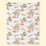 What Does The Fox Say - Family Personalized Custom Baby Blanket - Gift For Baby Kids, Newborn Baby