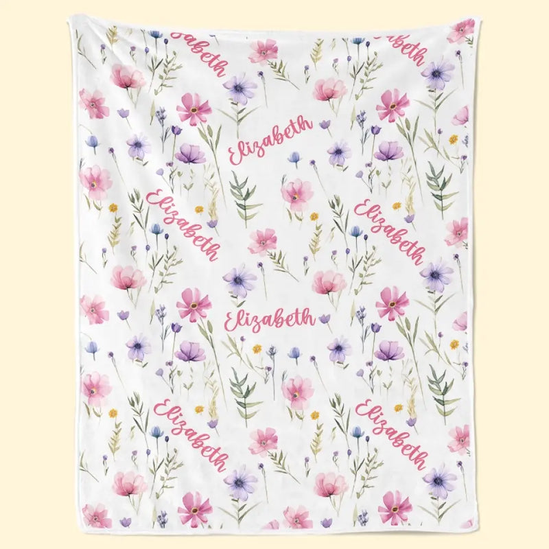 You Are The Beautiful Flower In The Family - Family Personalized Custom Baby Blanket - Gift For Baby Kids, Newborn Baby