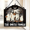 Creepy And Full Of Love, Our Family Halloween Rocks - Family Personalized Window Hanging Suncatcher - Halloween Gift For Family Members