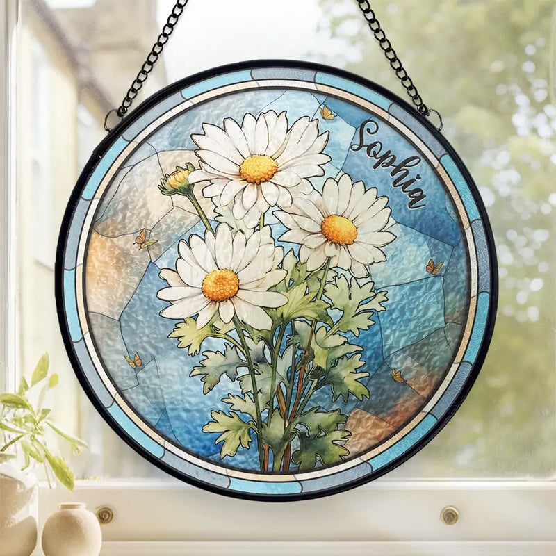 A Friend Is One Soul Abiding In Two Bodies - Bestie Personalized Custom Stained Glass Window Hanging Suncatcher - Gift For Best Friends, BFF, Sisters