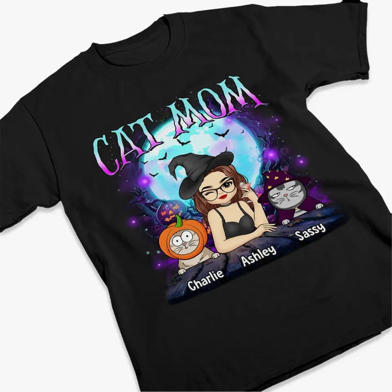 Witchy Vibes For Cat Mom This Halloween - Cat Personalized Custom Unisex T-shirt, Hoodie, Sweatshirt - Halloween Gift For Pet Owners, Pet Lovers