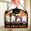 We're Hiding In The Walls, Creeping Out At Midnight - Family Personalized Window Hanging Suncatcher - Halloween Gift For Family Members