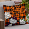 Beware Of Little Meownsters - Cat Personalized Custom Pillow - Halloween Gift For Pet Owners, Pet Lovers