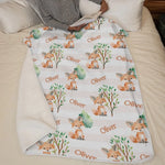 What Does The Fox Say - Family Personalized Custom Baby Blanket - Gift For Baby Kids, Newborn Baby