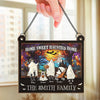 Home Sweet Haunted Home - Family Personalized Window Hanging Suncatcher - Halloween Gift For Family Members