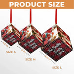 Custom Photo Christmas Family Gifts - Personalized Cube Ornament