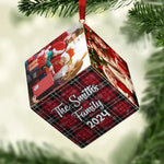 Custom Photo Christmas Family Gifts - Personalized Cube Ornament