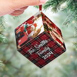 Custom Photo Christmas Family Gifts - Personalized Cube Ornament