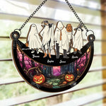 Halloween Sparks Joy When We Share It With Loved Ones - Family Personalized Window Hanging Suncatcher - Halloween Gift For Family Members